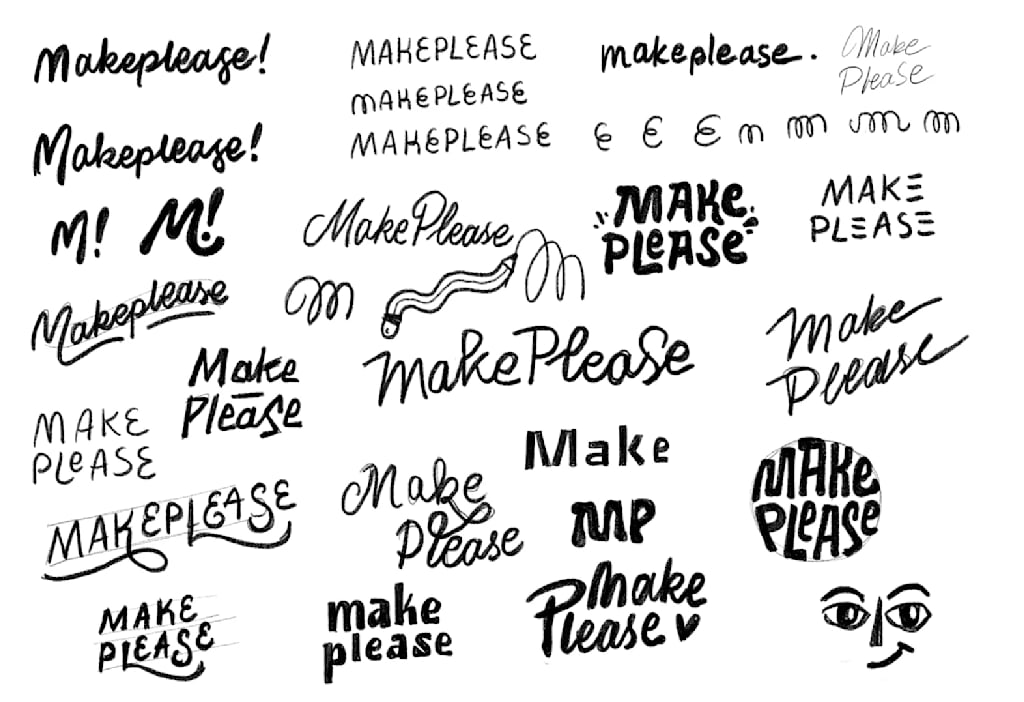Logo variations when logo sketching